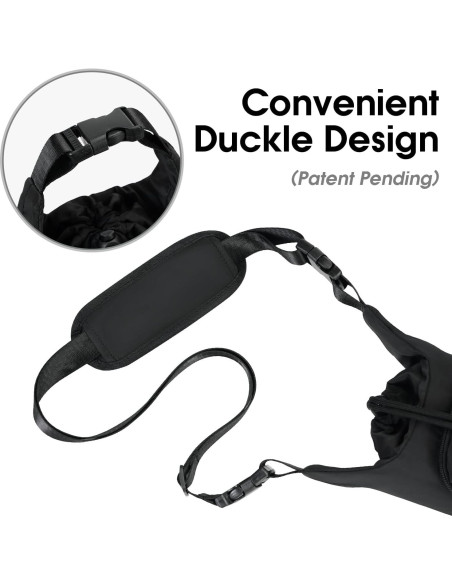 Bolsa Portabotellas de Agua Ceneda con Bolsillo Negro 0.95L 1.18L