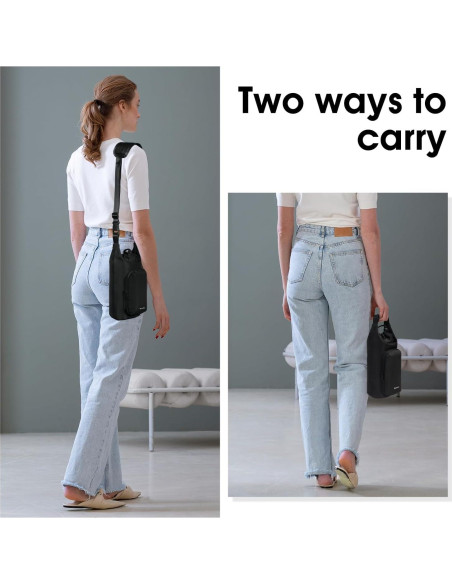 Bolsa Portabotellas de Agua Ceneda con Bolsillo Negro 0.95L 1.18L