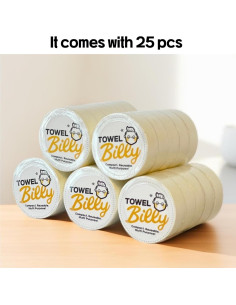 Toallas Comprimidas Desechables Billy 25PCS 100% Viscosa Grande 2