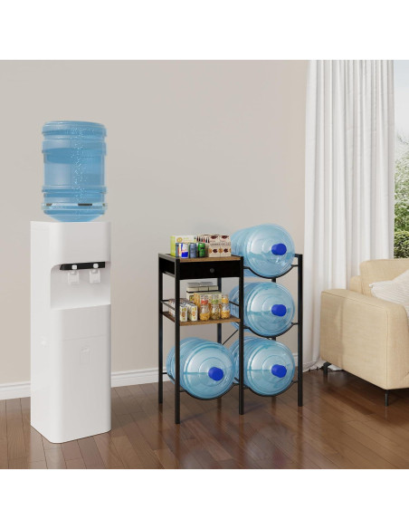 Soporte para Jarras de Agua 5 Galones YAUKOMEL Marrón Rústico