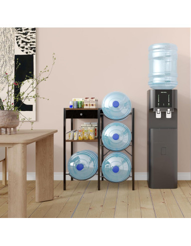 Soporte para Jarras de Agua 5 Galones YAUKOMEL Marrón Rústico
