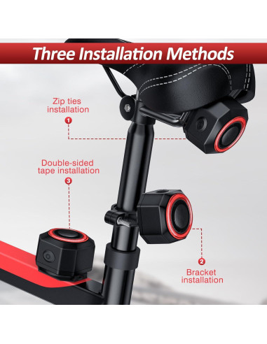 Alarma de Bicicleta EQIIO SF33R con Luz Trasera y Control Remoto