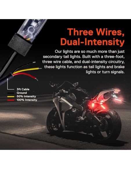 Tira de Luz LED Roja 5" ONLINE LED STORE para Motocicleta