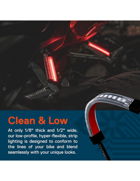 Tira de Luz LED Roja 5" ONLINE LED STORE para Motocicleta