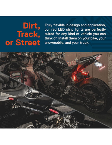 Tira de Luz LED Roja 5" ONLINE LED STORE para Motocicleta