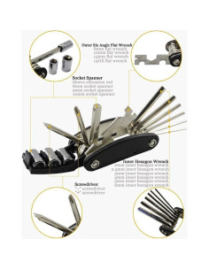 Kit de Herramientas de Bicicleta DAWAY B32 - 16 en 1 con Bolsa 2