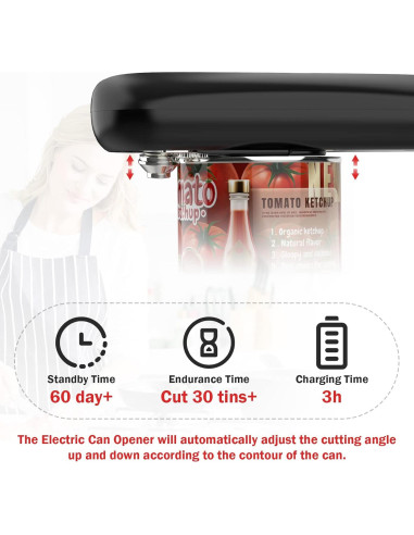 Abre Latas Eléctrico Oragerju K01 Blanco 300g