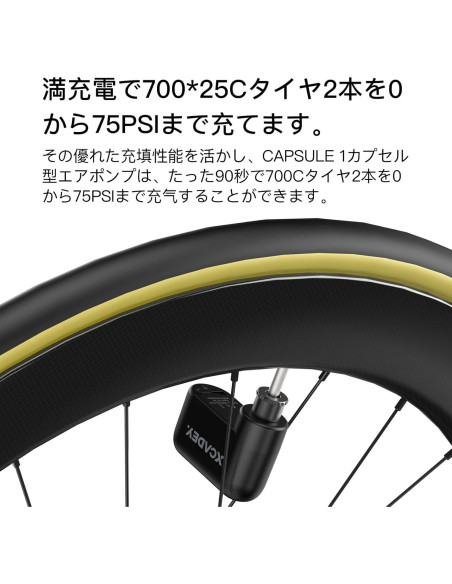 Bomba de Inflado Eléctrica XCADEY CAPSULE 1 100PSI Recargable