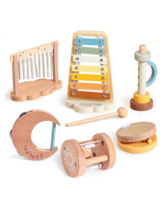 Set de Instrumentos Musicales de Madera Ikubigu para Bebés