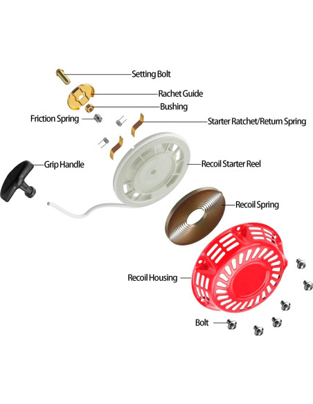 Arranque por Tirón JMCHstore Rojo para Go Kart 200cc y Motores