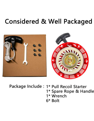 Arranque por Tirón JMCHstore Rojo para Go Kart 200cc y Motores