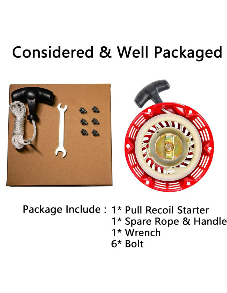 Arranque por Tirón JMCHstore Rojo para Go Kart 200cc y Motores