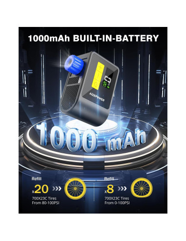 Bomba Eléctrica para Bicicleta Auxpower AP-BL03 120PSI
