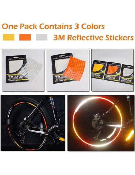 Pegatinas Reflectantes LESOVI 27 Pcs para Bicicleta y Seguridad