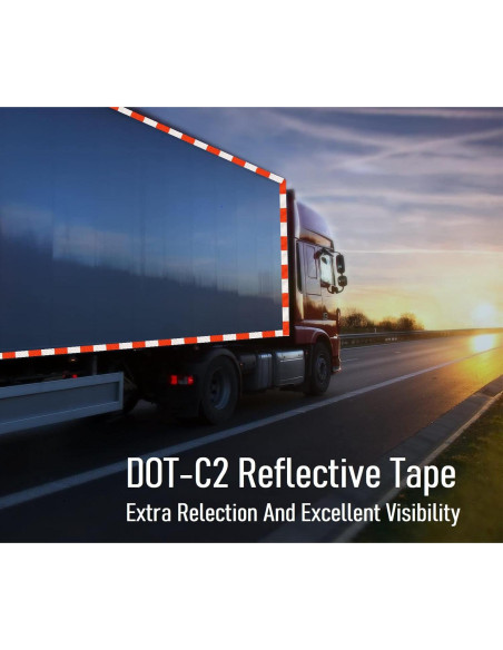 Cinta Reflectante DOT-C2 5 cm x 30.48 m Rojo Blanco THKULKME