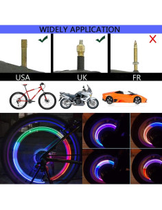 4 Luces LED para Ruedas de Bicicleta YUERWOVER E-CF-4 Coloridas 2