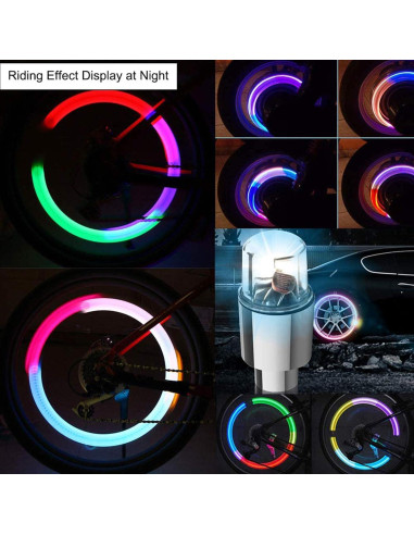 4 Luces LED para Ruedas de Bicicleta YUERWOVER E-CF-4 Coloridas