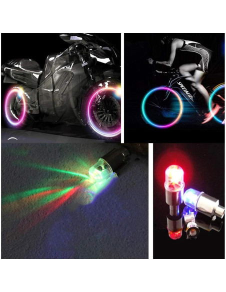4 Luces LED para Ruedas de Bicicleta YUERWOVER E-CF-4 Coloridas