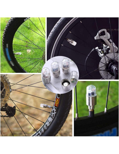 4 Luces LED para Ruedas de Bicicleta YUERWOVER E-CF-4 Coloridas