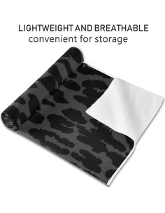Toalla de Yoga Antideslizante YETTASBIN Negra Leopardo 185x69 cm 2
