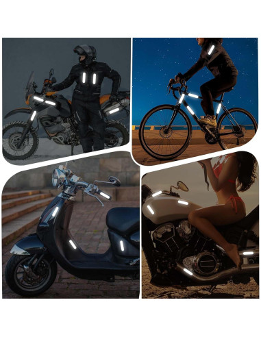10 Calcomanías Reflectantes Negras AOZUO para Casco y Bicicleta
