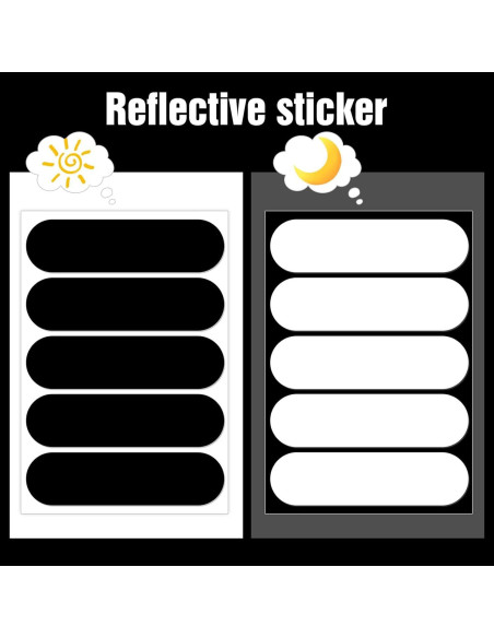 10 Calcomanías Reflectantes Negras AOZUO para Casco y Bicicleta