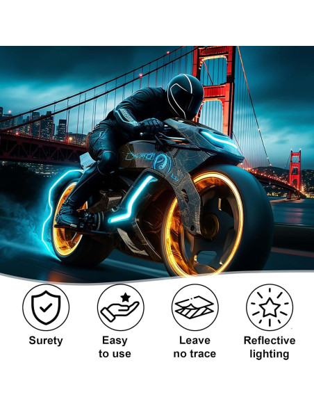 10 Calcomanías Reflectantes Negras AOZUO para Casco y Bicicleta