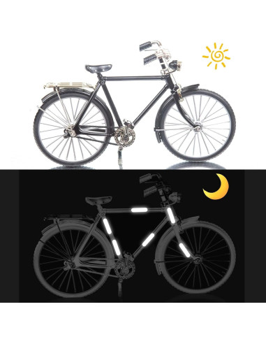 10 Calcomanías Reflectantes Negras AOZUO para Casco y Bicicleta