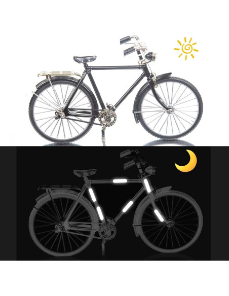 10 Calcomanías Reflectantes Negras AOZUO para Casco y Bicicleta