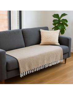 Manta de Yoga Beige Open Road Goods - Tejida a Mano 203x127cm 2