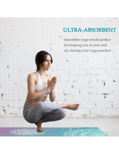 Toalla de Yoga Antideslizante Ucooly Mandala 183x63cm