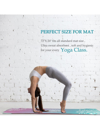 Toalla de Yoga Antideslizante Ucooly Mandala 183x63cm