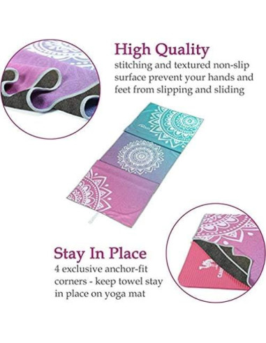 Toalla de Yoga Antideslizante Ucooly Mandala 183x63cm
