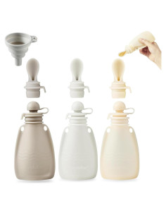 Bolsas de Silicona Reutilizables PandaEar para Bebés 3 Pzas