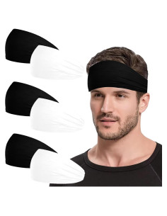 Paquete de 6 cintas deportivas IMAGERIO unisex - Negro y Blanco