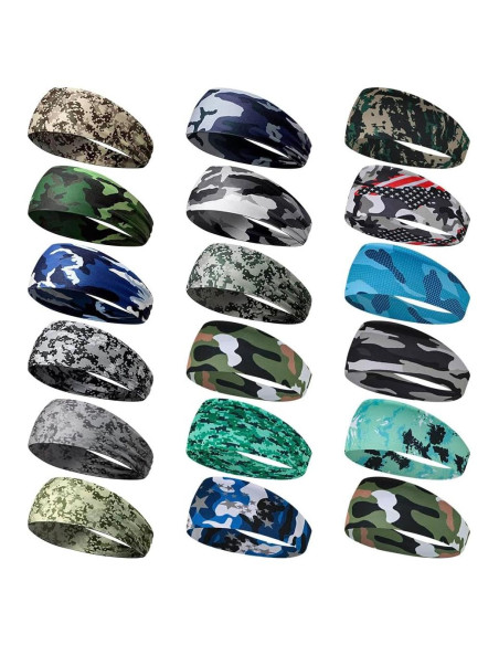 18 Bandas Deportivas KABAKE Camuflaje Absorbentes para Sudor