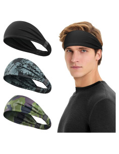 Cinta para la cabeza deportiva Tumurup - Paquete de 3 unidades