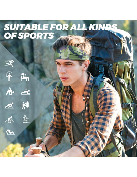 Cinta para la cabeza deportiva Tumurup - Paquete de 3 unidades