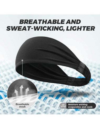 Cinta para la cabeza deportiva Tumurup - Paquete de 3 unidades