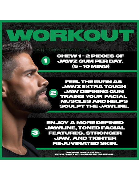 Chicle Jawz para Mandíbula - Caja 4 Paquetes Menta Sin Azúcar