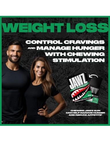 Chicle Jawz para Mandíbula - Caja 4 Paquetes Menta Sin Azúcar