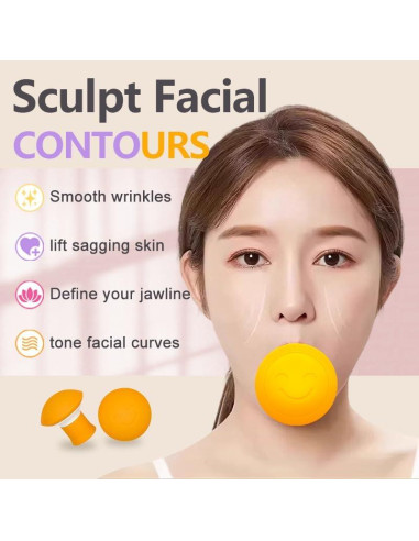 Ejercitador Facial XOESU - Tonificador Mandíbula Naranja