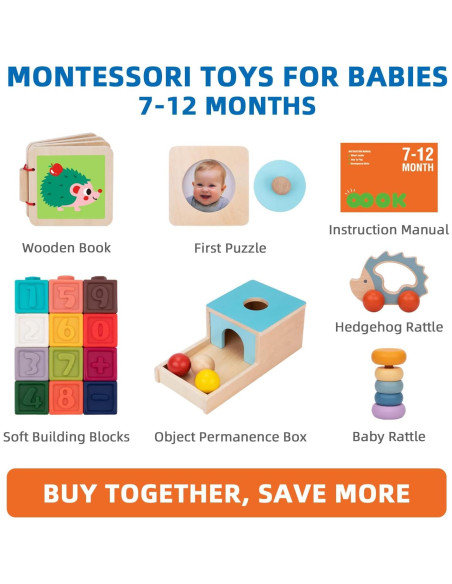 Set Educativo Montessori TOOKYLAND 7-12 Meses Juguetes de Madera Set Educativo Montessori TOOKYLAND 7-12 Meses Juguetes de Madera