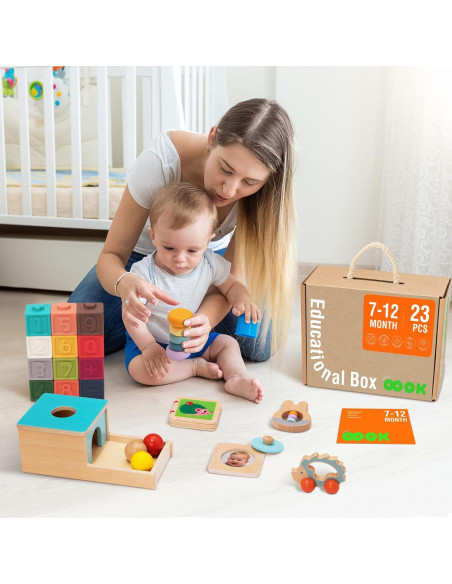Set Educativo Montessori TOOKYLAND 7-12 Meses Juguetes de Madera Set Educativo Montessori TOOKYLAND 7-12 Meses Juguetes de Madera