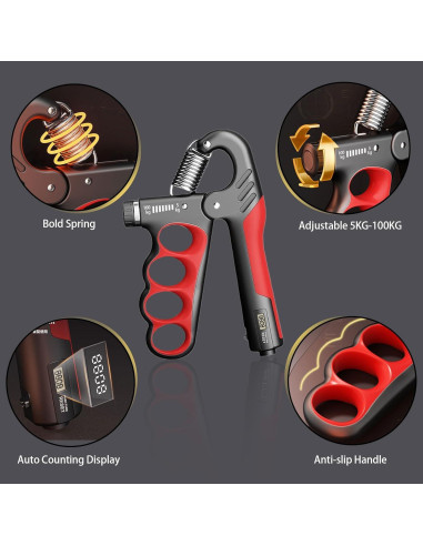 Entrenador de Fuerza de Agarre Hautrely 5-100KG Ajustable