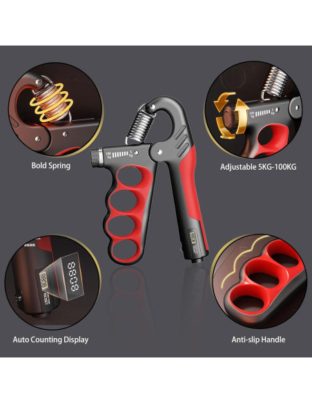 Entrenador de Fuerza de Agarre Hautrely 5-100KG Ajustable