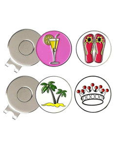 Clip de Sombrero de Golf PINMEI con 4 Marcadores de Pelotas