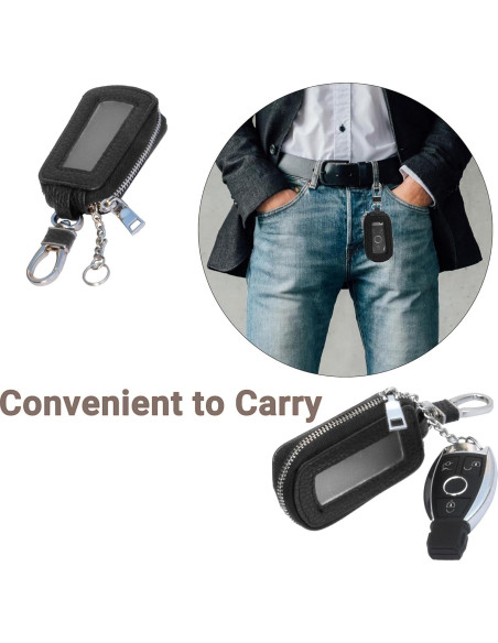 Funda de Llave de Cuero Yuoyar - Soporte Universal Negro