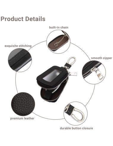 Funda de Llave de Cuero Yuoyar - Soporte Universal Negro