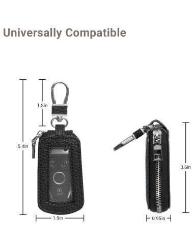Funda de Llave de Cuero Yuoyar - Soporte Universal Negro
